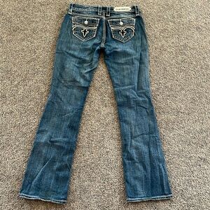 Rock Revival Distressed Bootcut Jeans Size 28